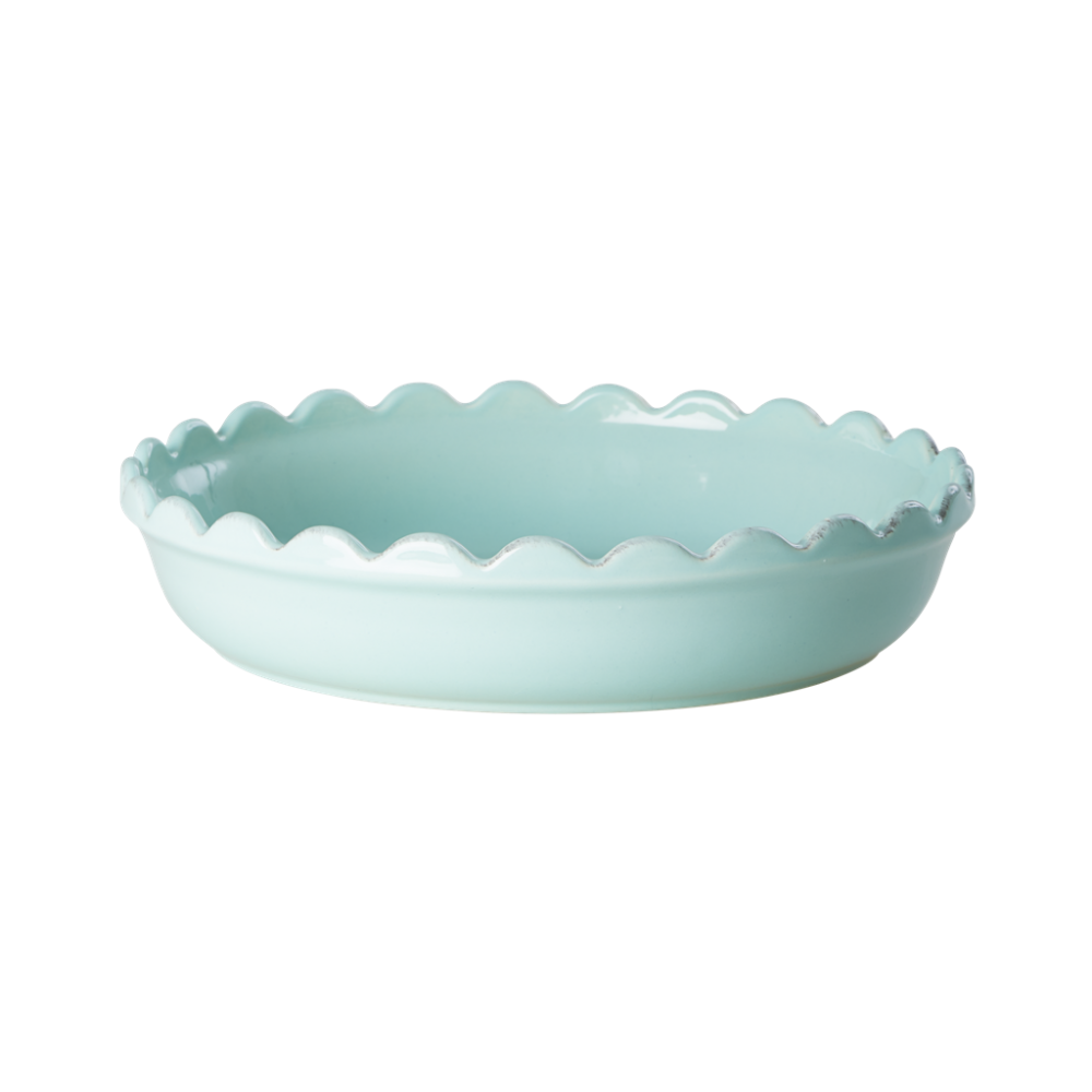 Small Stoneware Pie Dish in Mint by Rice DK